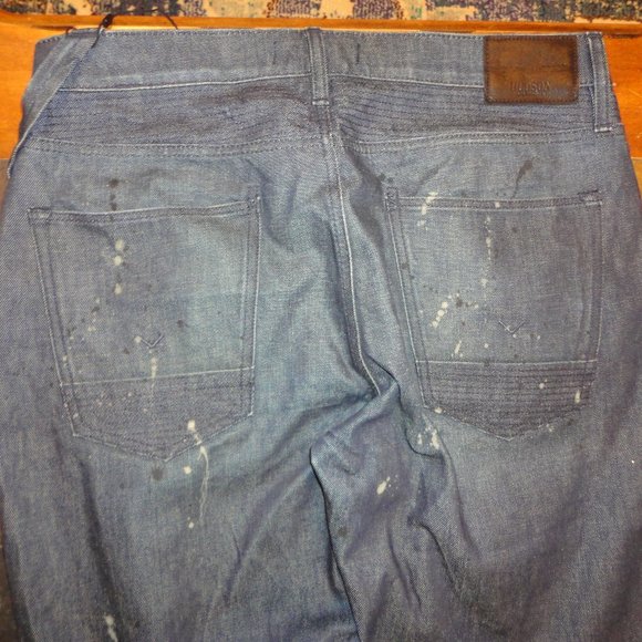 HUDSON Men's Blinder V2 Biker Denim Paint Splatter Skinny Jeans Size 32 x 36 - Picture 6 of 12